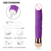 Luvkis 10 Vibrationsdildo-Vibrator für Frau G-Punkt und Klitoris stimulieren für Lesben Homosexuell Erwachsene Produktspiel Sexspielzeug USB-Ladung Y191219