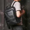 Backpack Genuine Leather Men School Bags For Teenager Boys Large Travel Backpacks Laptop Mochila Notebook