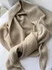 Halsdukar 2023 Autumn and Winter Women Wool Classic Basic Solid Color Large Triangle Scarf sjal varm