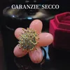 Garanzie Pink Five petal Flower Exquisite High Luxury Simple Fashion Ring 231215