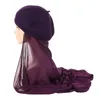 Ubranie etniczne muzułmańskie kobiety hidżab głowa owijam islamski szyfon szafy turban szaliki arabskie błyskawice szaliki szaliki modowe Ramadan z beretem