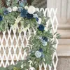 装飾的な花の花輪ガーランドフラワーズシルクローズジプソフィラフェイクハンディングウェディングフローラルテーブル231207
