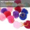 Vêtements de chien Ueetek Pet Bande de cheveux élastique Cravate Bague en tissu pour chiot Chat Fleur Head Ball (motif mixte)