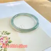 Charm Bracelets Natural Oil Blue JADE Bracelet Ice-Seed Round Women's Oil-blue Certified Jade-Bangles High Ice Grade A Handring Jewelry 231208