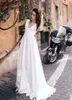 V-Neck Sleeveless Wedding Dresses For Bride Attractive Classic Hollow Satin Covered Button A-Line Sweep Train Applique