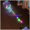 Décoration de fête Bobo Ball LED Ligne avec poignée de bâton Contrôle des ballons de chaîne d'onde clignotant pour l'anniversaire de mariage de Noël Dhep8