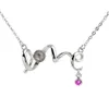 Love Pendant Necklace Settings Dangle with One Tiny Zircon 925 Sterling Silver Pearl Mount Necklaces Blank 3 Pieces288O