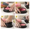 Nuovi strumenti per carne di pollame ABS Hamburger Pressa per carne Forma rotonda Antiaderente Polpette di hamburger ripiene Manzo Griglia Pie Press Stampo Maker Accessori da cucina