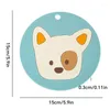 Tapis de Table rond, napperon à thème de dessin animé, tapis de tasse, motif de chien créatif, isolation thermique, coussin de bol, accessoires de cuisine