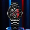 Designer Watch Watches Men's Movement Wheel Hub Hollow tredimensionell bromsskiva Vattentät smide Modifiering Vattentät