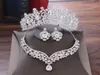 Ensemble de bijoux de mariée en cristal, goutte d'eau, diadèmes en strass, couronne, collier, boucles d'oreilles pour mariée, mariage, dubaï, ensemble de bijoux 3401275