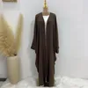 Ethnische Kleidung, modisch, islamische Strickjacke, Kimono, offener Abaya, muslimisches Kleid, Dubai-Stil, Damen-Stickerei-Rand-Abayas