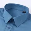 Heren overhemden Bamboevezel overhemd Lange mouw Stretch Vrij Zorg Comfort Zacht Zakelijk Professioneel Formeel Wit