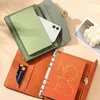 Anteckningar A5 A6 PU -läder DIY Binder Notebook Journal Agenda Planner Paper Cover Organiser Loose Leaf Diary Notepad Office Supplies 231211