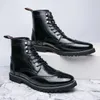 Botas Brogue High Top Microfibra Couro Masculino Sapatos Casuais Tamanho 38-48
