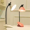 USB Rechargeable LED Folding Clip-on Desk Lamp Eye Protection Touch Dimming Reading Clamp Table Lamp Bed Light 3 Brightness H22042192l