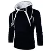 Mens Hoodies Moletons Manga Longa para Homens Zíper Com Capuz Pulôver Alto Pescoço Moletom Top Casaco Casaco Suéter Preto 231211