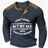 Männer T Shirts Vintage 3D Patchwork Druck Casual Langarm Henley Hemd Übergroßen Tops Herbst Streetwear Männliche T-shirts Pullover