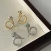 Funkelnder Strass-Schlangen-Ohrstecker für Damen, niedlicher Tier-Schlangen-Ohrring, Modeschmuck