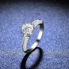 Wedding Rings Fine Jewelry 18K White Gold Ring Round Sparkling 1 Carat VVS1 D Color Diamond Rings Wedding Accessories for Women 231208