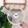 Wandklokken INS Japanse stijl rotan klok ronde digitale hout mute stille gastgezin hangende ornament meubilair slaapkamer woondecoratie