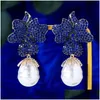 Dangle Chandelier Earrings Godki Trendy Shell Pearl Flower Stud for Women 2022 Fashion Eor Candy Femme Brinco 도매 보석 DHKSY D DHKSY