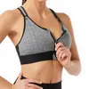 Yoga Outfit Lady Sports Sutiã Apoio Mulheres Front Zipper Fechamento Cross Back Design Sem Fio Respirável Para Correr