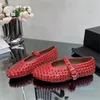 shoes Ballet flats Designer dress shoes Round Toe Rhinestone leather buckle Flat Shoes mesh Mary Jane large size 43