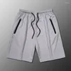 Shorts masculinos 1 pc zíper calças de cinco pontos solto sweatpants de secagem rápida gelo seda masculino casual respirável esporte 2023 verão