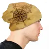 Basker vintage compass rose beanie cap unisex vinter varm motorhuv femme stickning hattar utomhus nautiska ankare skallies mössor mössor