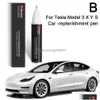 Altri accessori interni Nuovo adatto per Tesla Model 3 X Y S Penne per vernice antigraffio per auto Penna per riparazione Fissatore bianco nero Mozzo ruota Consegna a goccia Dhppt