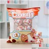 Gevulde pluche dieren 8-delige mini-pinguïnspeelgoed in een creatief kussen Konijn Corgg Pudding Snacks Kussen Gooi Q0727 Drop Delivery Speelgoed Otblj