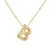 Chains Bubble 26 Letters Pendant Necklace For Women Gold Plated Minimalist 3D Balloon Initial Name Party Wedding Jewelry