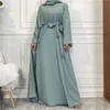 Ethnic Clothing Women Open Abaya Kaftan Dubai Turkey 2 Piece Muslim's Set Luxury Islam Robe African Dress Kimono Morocco Caftan Fashion 231208