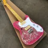 TL Relíquia Rosa Paisley P90 captadores F buraco Corpo Semi Oco China Instrumento Musical Guitarra Elétrica Frete Grátis Guitare