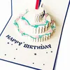 Bütün- en yeni doğum günü pastası 3D kağıt lazer kesim el yapımı posta kartları özel hediye tebrik kartları parti malzemeleri235k