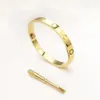 En Kaliteli 3 Renkli Kadın Tasarımcı Tornavida ile Bangles 16 19 21 cm Aşk Paslanmaz Çelik Altın Pated Lüks Stil Çift Brace260y