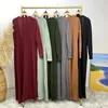 Ethnische Kleidung Muslimische islamische dicke Strickjacke Mantel für Frauen vorne offen gestrickt Abaya Kaftan Winter warme Robe bescheidene Pullover Kleid S-2XL