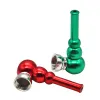 pipe de magasin de fumée Forme de gourde Pipe à tabac en métal Vert Couleur rouge Pipe en métal Mini tabac herbe sèche Pipe à fumer Accessoires pour fumer bong