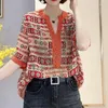 Women's T Shirts Fashion Printing V-neck T-shirt Summer Loose Pullover Diamonds Bohemian Elegant Casual Plus Size Tops