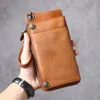 Portefeuilles AETOO Multifunctionele hoofdlaag Koeienhuid Lange portemonnee Kaartpakket Geïntegreerde tas Handleiding Heren en dames Vintage lederen clutch B