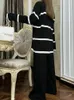 Женские брюки из двух предметов Soulish, осенне-зимний вязаный облегающий комбинезон из 2 предметов, полосатый свитер и широкий спортивный комплект 231208
