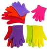 Silikonowe szklarki BBQ-Gloves Czyszczenie kuchenne Rękawiczki przeciw poślizgowi odporne na piekarnik mikrofalowy gotowanie Pięć palców-szklarki T9I002517