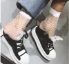 Women Socks Summer Sexy Grid Short Fishnet White Hollow Lattice Geometry Black Breattable Net Kvinna 1Pair 2PCSTT090