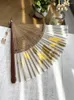 Decoratieve Beeldjes Vouwen Papier Fan Bamboe Ventilador Chinese Ventilateur Abanicos Para Boda Craft Pography Props Gift Draagbare