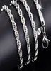 PLATING 925 Sterling Silver Rope Chain Top Quality Men Women Rope Chain Halsband 2mm 1630 tum högkvalitativa smycken9800521