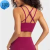 Lu-34 Rib Cross Back Yoga Tank Tops Sports Bra Fitness Running Workout Vest Gym Cloth Women Women Women With P