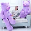 Poux en peluche 40120cm Giant Purple Bear Toys Hug Figurine Ribbon Teddy Valentin Day Birthday Cépier pour Girlfriend Boy 231211