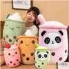 Animali di peluche ripieni Simpatico cartone animato Bubble Tea Giocattolo Cibo Latte Bambola morbida Boba Tazza di frutta Cuscino Cuscino Giocattoli per bambini Compleanno Goccia Consegna Otk3A