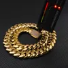 Custom Miami Cuban Link Chain 14k Real Gold Plated Iced Out Moissanite Necklace 925 Silver Hip Hop Mossanite Jewelry for Men